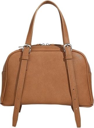 Generic Fashionable Womens Large Capacity Single Shoulder Bag Commuter City Simple Style Leather Underarm(Brown)