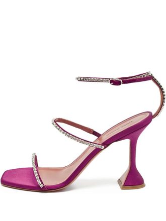 Amina Muaddi Gilda satin sandals - Purple