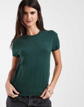 Polo Ralph Lauren maglione a maglia fine a maniche corte verde