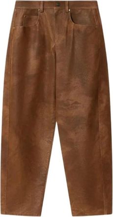 Isabel Marant Pantalones de cuero - Trousers - Mujer - Marr&oacute;n - W34