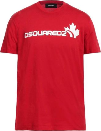 Dsquared2 Mens Dsquared2 White Maple Leaf Logo Cool Fit RedT-Shirt - Size: 38