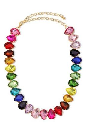 Eye Candy Los Angeles Samantha Multicolor Pear Cut Collar Necklace in Multi Color at Nordstrom Rack