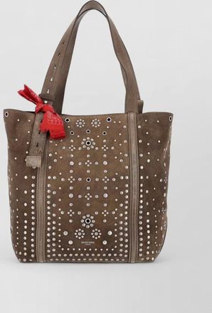 Golden Goose golden logo leather tote bag