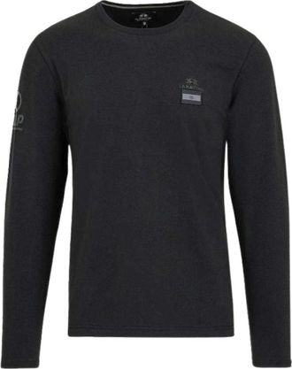 La Martina T-Shirt A Maniche Lunghe IN Jersey Setato - - Tops - Uomo - Nero - M