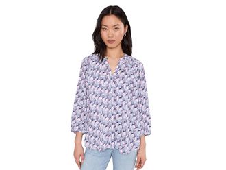 NYDJ Pinutck Blouse Womens Clothing Aurora Abstract : XL (US 16-18), Polyester