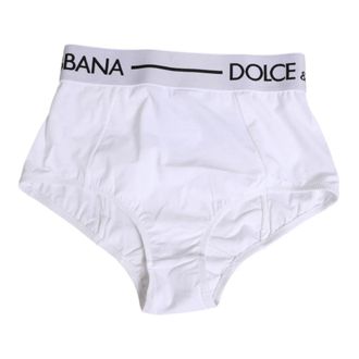 Dolce & Gabbana Bottoms, female, White, Size: XS White Nylon Logo Waistband Panty
