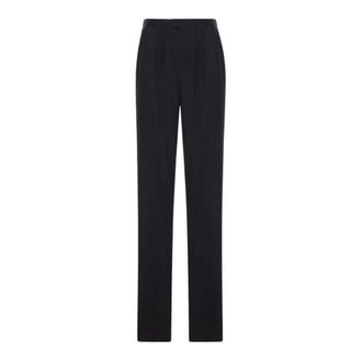 Saint Laurent Average Life Straight Broeken - Dames - Broeken - Zwart - Maat: XL Zijde