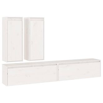 Berkfield Home TV Cabinets 4 pcs White Solid Wood Pine