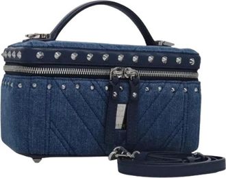 MCM Pre-owned Mini Bags, female, Blue, Size: ONE SIZE Pre-owned Mini Canvas Pouch