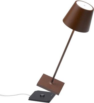 Zafferano Lampada a led da tavolo Poldina Pro Corten ricaricabile e dimmerabile con batteria fino a 12 ore. Da uso esterno IP65