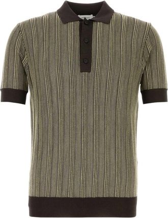 Ferragamo Geborduurde polo shirt van stretch viscosemix - Heren - Polos - Bruin - M - Tops