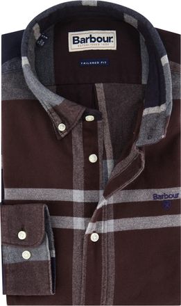 Barbour Casual overhemd Barbour tailored fit aubergine button-down boord