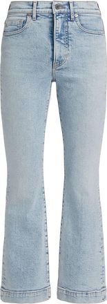 Veronica Beard Womens Carson High Rise Ankle Flare Jeans In Pale Stone