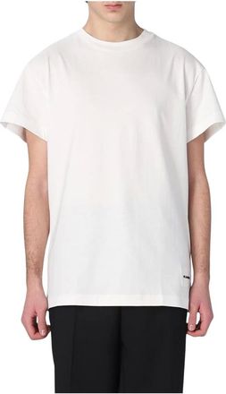 Jil Sander T-Shirts, male, White, XL, Classic Short Sleeve Cotton T-Shirt