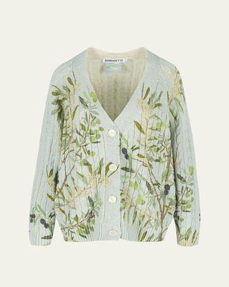Bernadette Floral Printed Button Down Cardigan