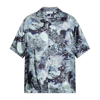 Off-white Short Sleeve Shirts, male, Blue, Size: XL Logo Shirt