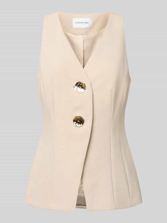 Forever New Weste mit V-Ausschnitt Modell Lulu in Sand, Gr&ouml;&szlig;e 40