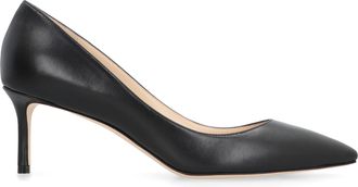 Jimmy Choo London Womens Leather Pumps Romy 60 Black Kidskin High Heel Shoes