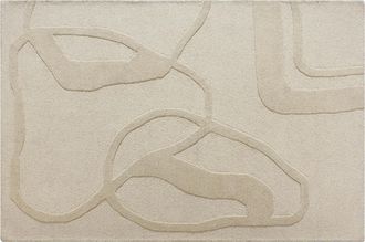 Vente-Unique Tappeto Taftato 100% Lana 160 X 230 Cm Beige 2200g/m&sup2; - Alinor