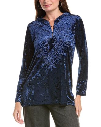 Johnny Was Crushed Velvet Pull-On Hoodie