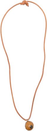 Dezso by Sara Beltran 18K rose gold Fossilized aquamarine necklace - women - 18kt Rose Gold/Aquamarine/Calf Leather/Enamel/Shell - One Size - Pink