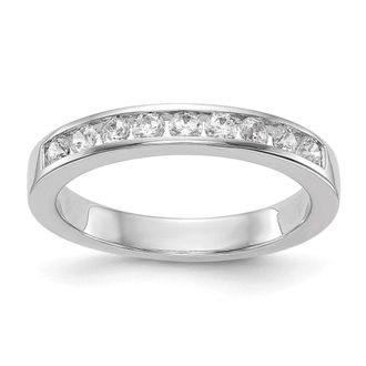 Diamond2Deal 14k White Gold Lab Grown Diamond Wedding Band Ring 1/2Ct Clarity- VS Color- G-H