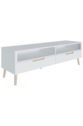 MID.YOU Mid.you Lowboard, Weiß, Holzwerkstoff, Kiefer, massiv, 2 Schubladen, 150.5x45x42 cm, FSC MIX, Holzmöbel, Wohnwände Holz, Lowboards Holz