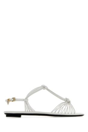 Prada White Solid Sandals