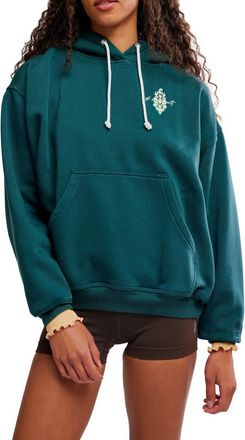 Free People FP Movement Final Call Graphic Hoodie in Evergreen Combo at Nordstrom Rack, Size Medium
