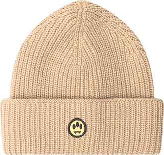 Barrow Beige Logo Knitted Beanie Hat