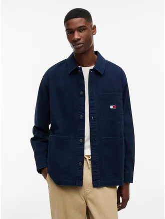 Tommy Hilfiger Mens Tommy Jeans Oversized Overshirt - Dark Night Navy - XL