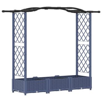 vidaXL Cama Elevada Con Trellis Y Techo Gris 169 X 40 X 125 Cm Pp Vidaxl