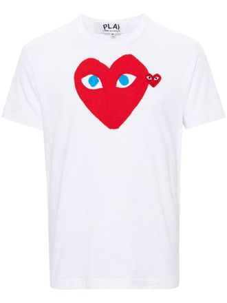 Comme Des Gar&ccedil;ons White Crewneck Logo T-shirt