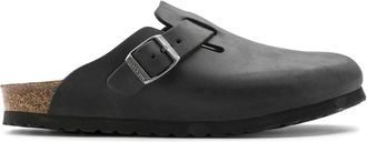 Birkenstock Boston Oiled Leather Klompen Narrow - Heren - Slip ons - Zwart - 40 EU - Leer - Schoenen