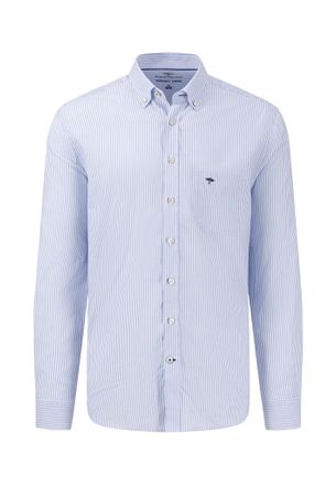 Fynch-Hatton Mens All Season Light Blue Stripe Oxford Shirt