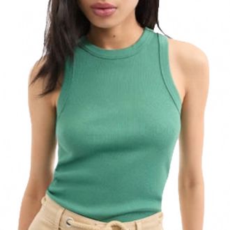Veronica Beard Jordyn Cropped Tank Top In Clover