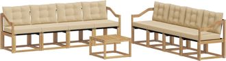 vidaXL Conjunto De Sof&aacute;s De Exterior 9 Uds. Y Beige Vidaxl