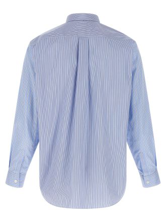 Comme Des Gar&ccedil;ons Patchwork Striped Cotton Shirt - Blue