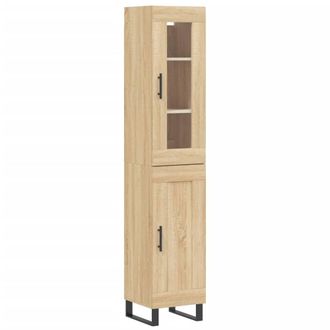 Berkfield Home Highboard Sonoma Oak 34.5x34x180 cm Engineered Wood in Brown