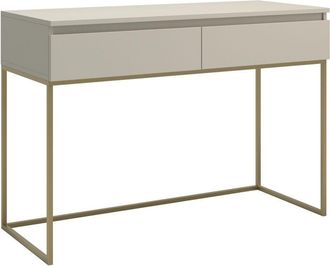 Selsey Selsey - bemmi Escritorio de tocador con estructura de metal dorado- 120 cm - Gris beige