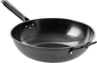 Gibson Home Debossed 13 Inch Heavy Gauge Carbon Steel Wok in Black at Nordstrom