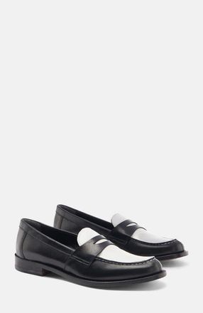 Scarosso Harper Loafers in Black & White - Calf at Nordstrom, Size 38.5