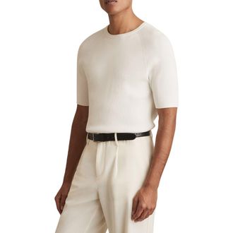 Reiss Amigo Rib T-Shirt in White at Nordstrom Rack, Size Large