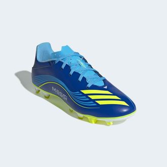 adidas Fussballschuh ADIDAS PERFORMANCE F50 MESSI CLUB F&Uuml;R HART- UND ASCHENPL&Auml;TZE, Gr. 42,5, gelb (royal blau, solar gelb, semi blau burst), Synthetik, Schuh