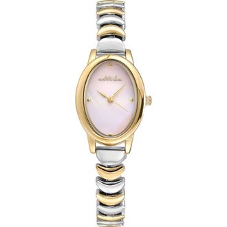 Ettika Oval Modern Bracelet Watch, 24mm x 31mm in Pink Mother Of Pearl And Mixed at Nordstrom Rack
