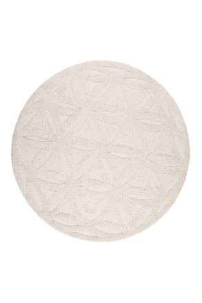 Esprit Alfombra redonda interior/exterior con relieve mandala beige 200 cm