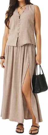 Splendid Ava Gauze Maxi Skirt In Light Wicker