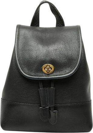 Coach Black Leather Backpack (Pre-Owned)