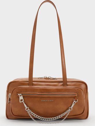 Charles & Keith Atwood Chain Elongated Shoulder Bag