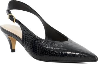 Dune London Womens Ladies Connect - Leather Flared Heel Court Shoes - Black - Size UK 4